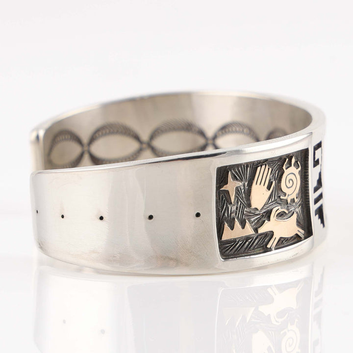 Gold on Silver Bear Cuff