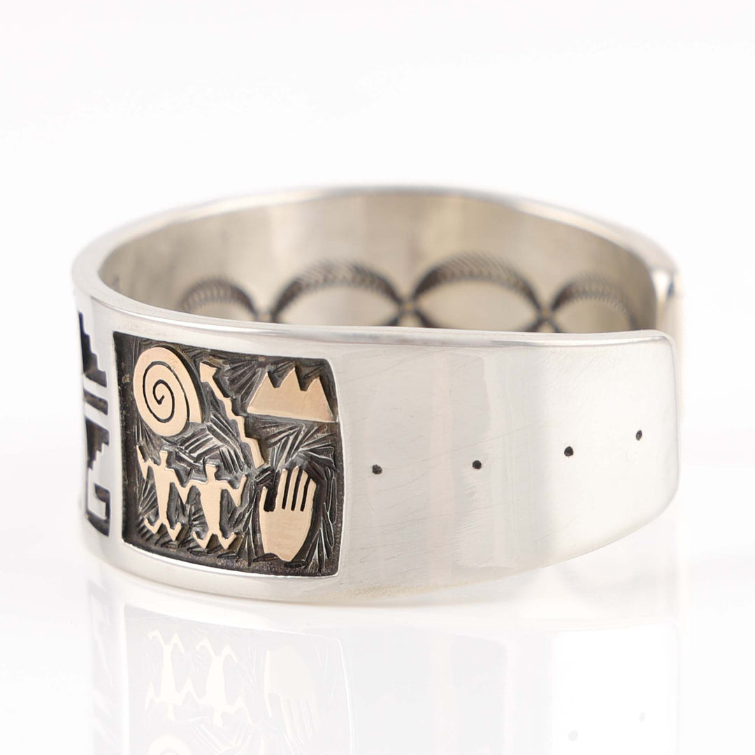 Gold on Silver Bear Cuff