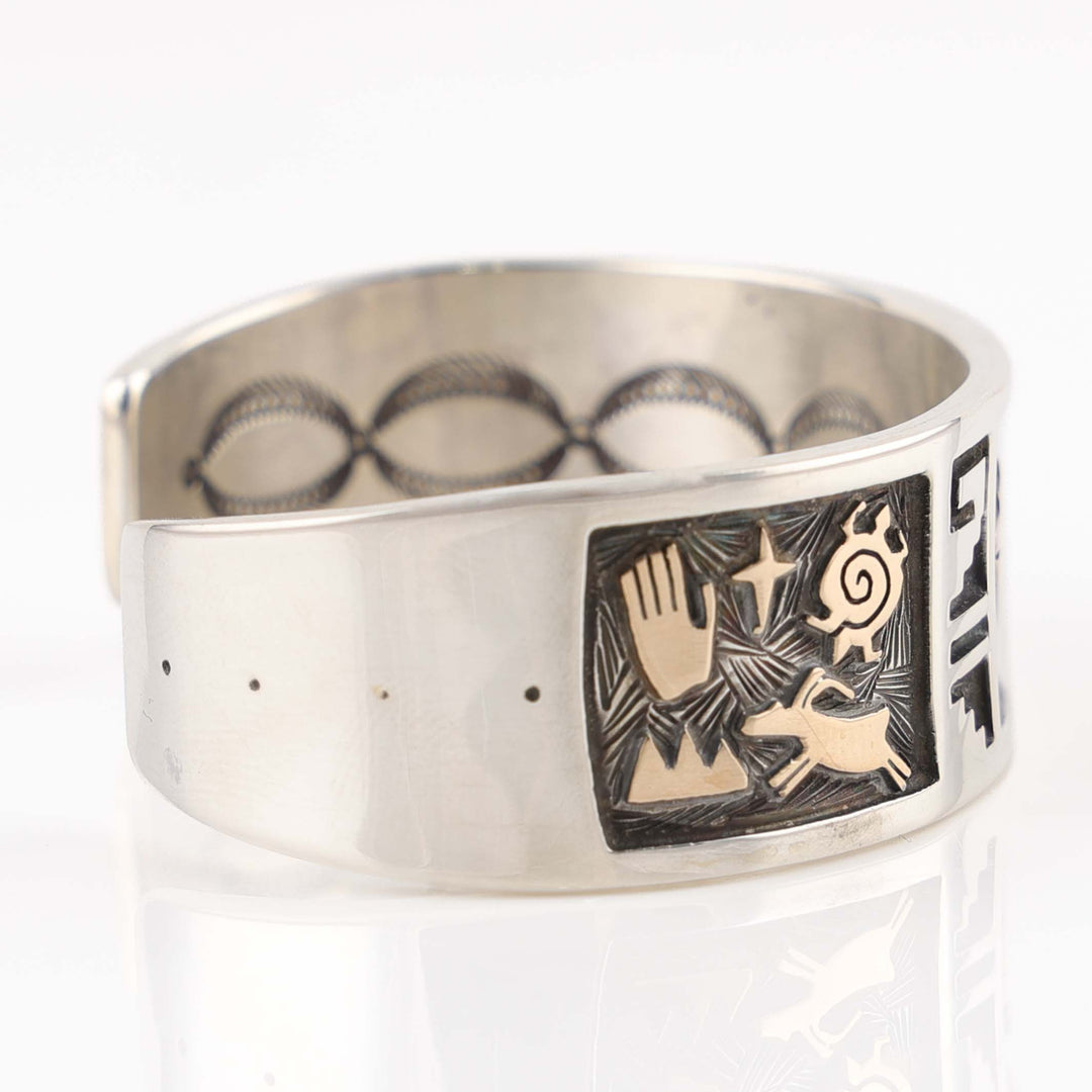 Gold on Silver Bear Cuff