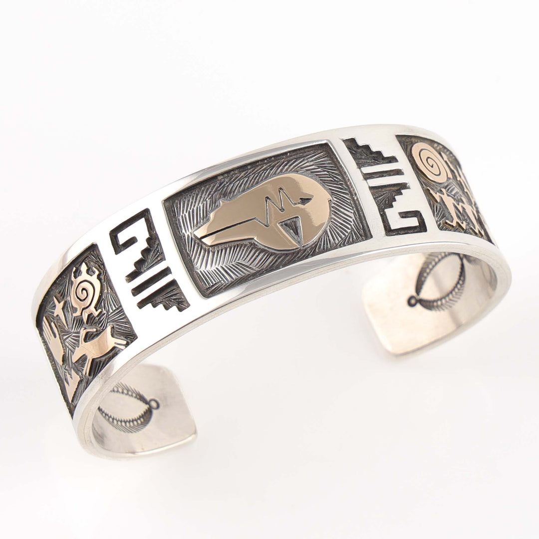 Gold on Silver Bear Cuff