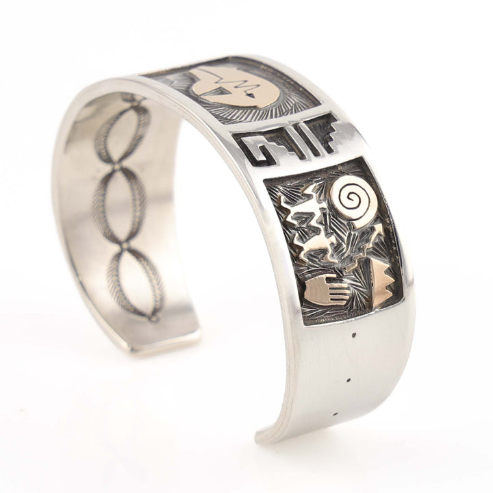 Gold on Silver Bear Cuff