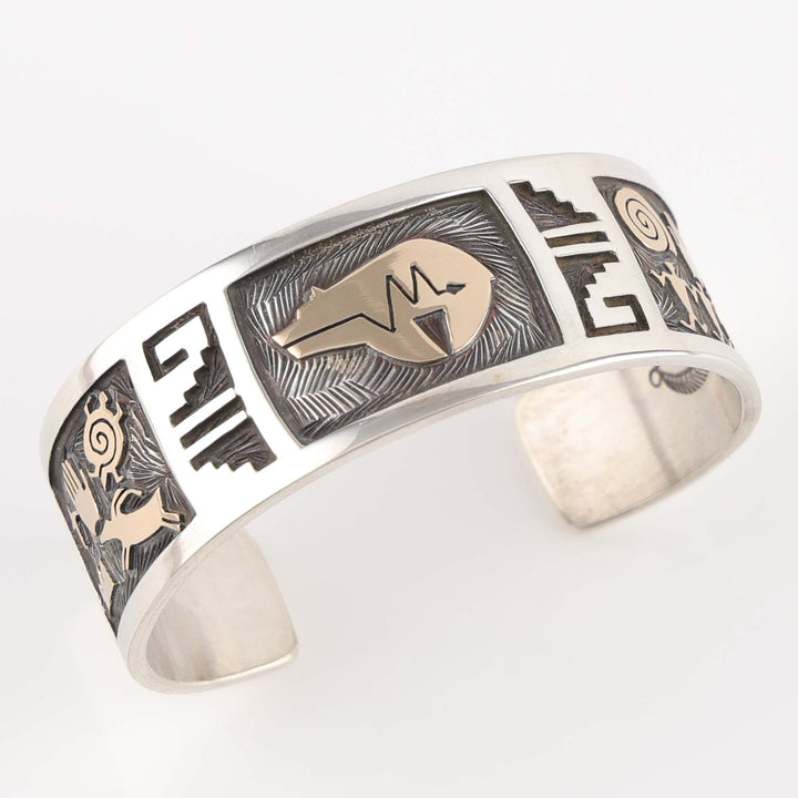 Gold on Silver Bear Cuff