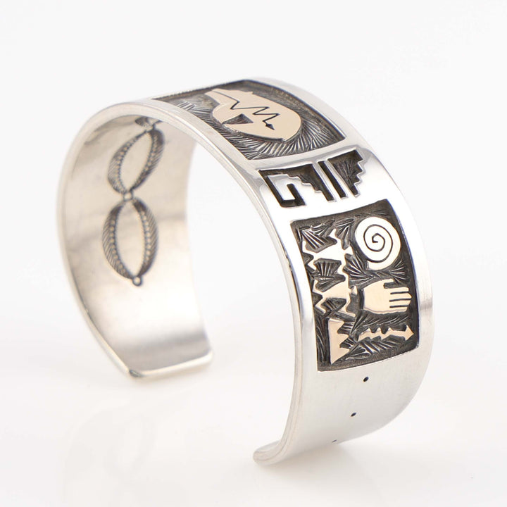 Gold on Silver Bear Cuff