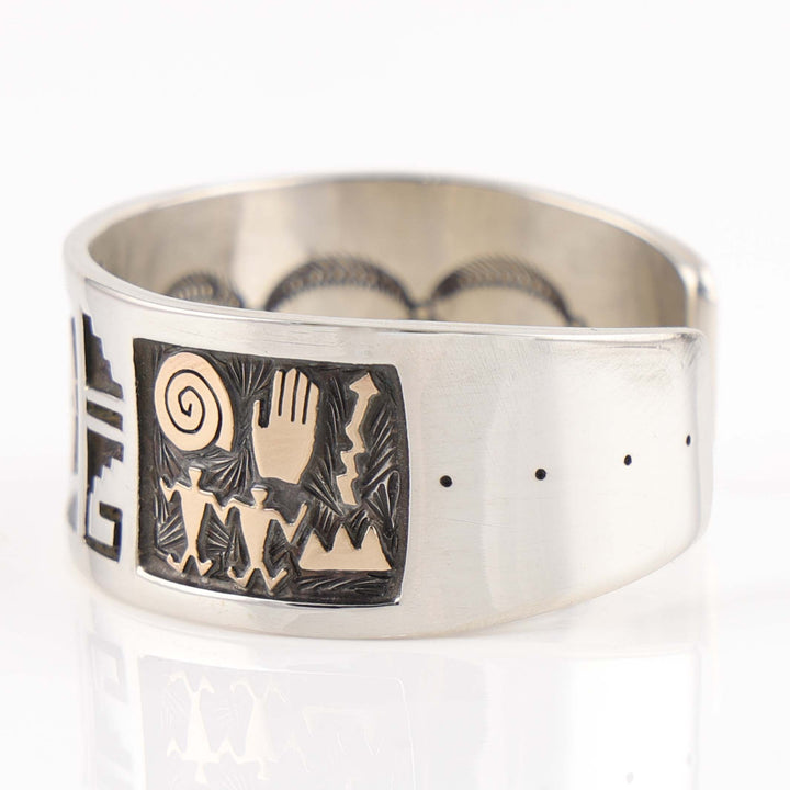 Gold on Silver Bear Cuff