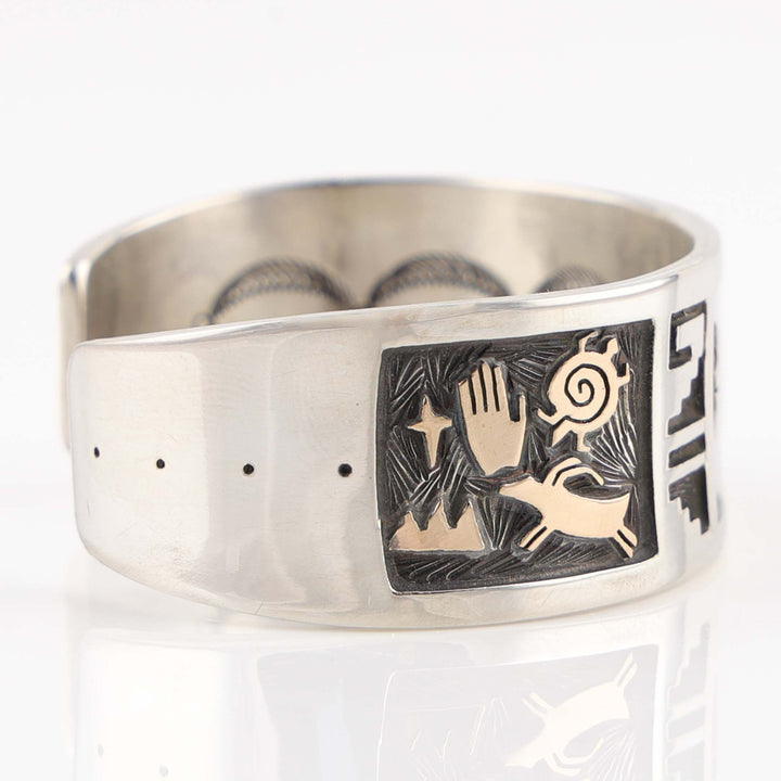 Gold on Silver Bear Cuff