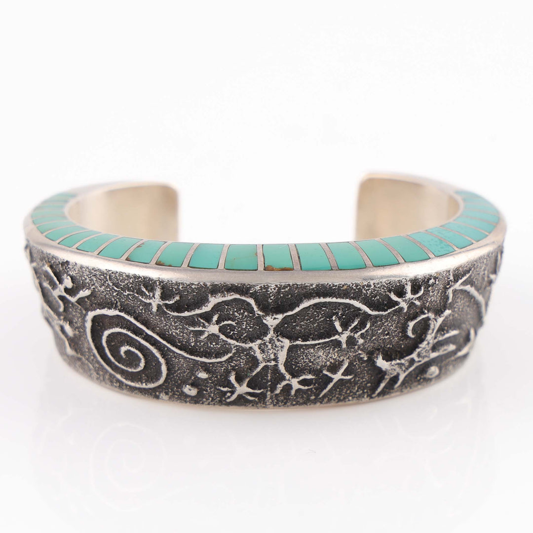 Navajo Tufa Cast Inlay Cuff