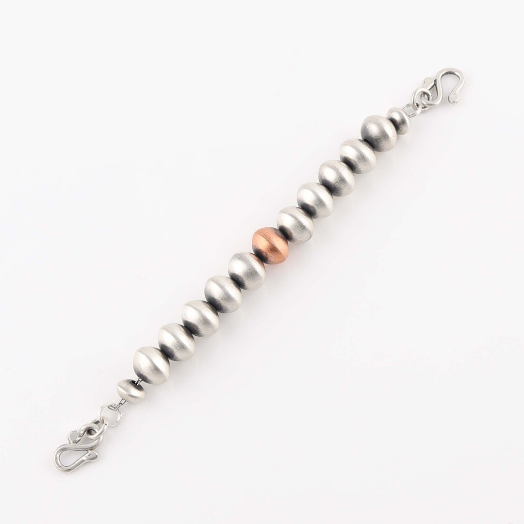 Navajo Silver and Copper Bead Bracelet