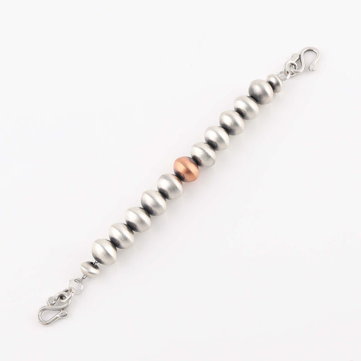 Navajo Silver and Copper Bead Bracelet