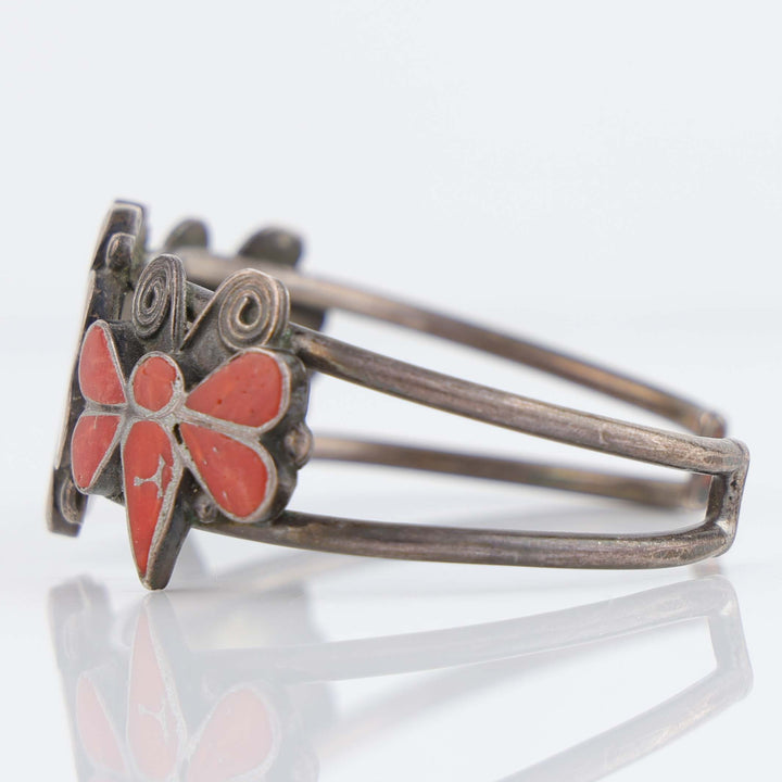1960s Flower and Dragonfly Cuff