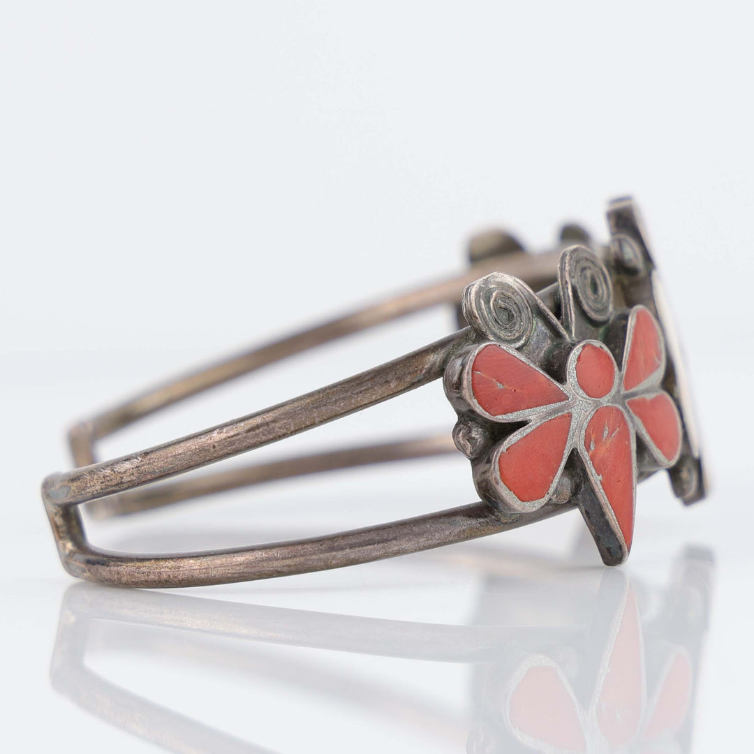 1960s Flower and Dragonfly Cuff