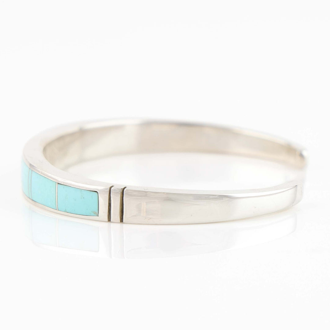 Navajo Kingman Turquoise Inlay Cuff