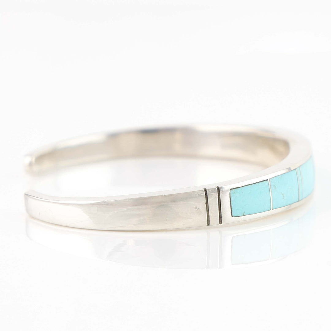 Navajo Kingman Turquoise Inlay Cuff