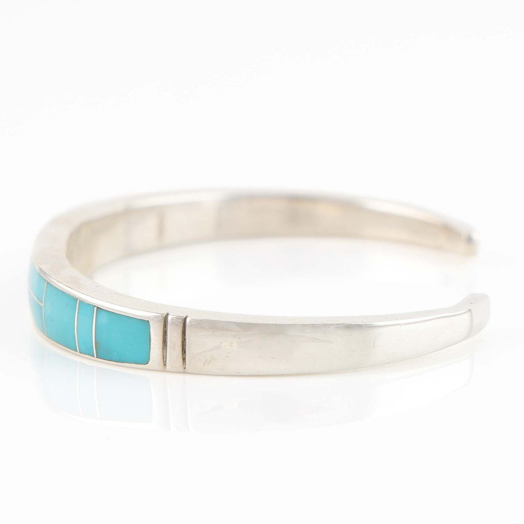 Navajo Kingman Turquoise Inlay Cuff