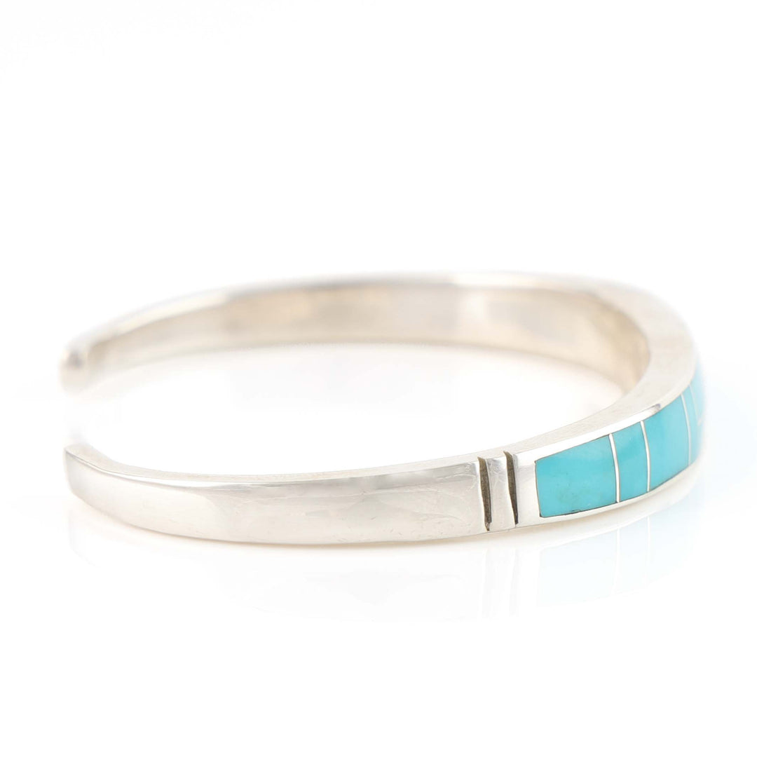 Navajo Kingman Turquoise Inlay Cuff