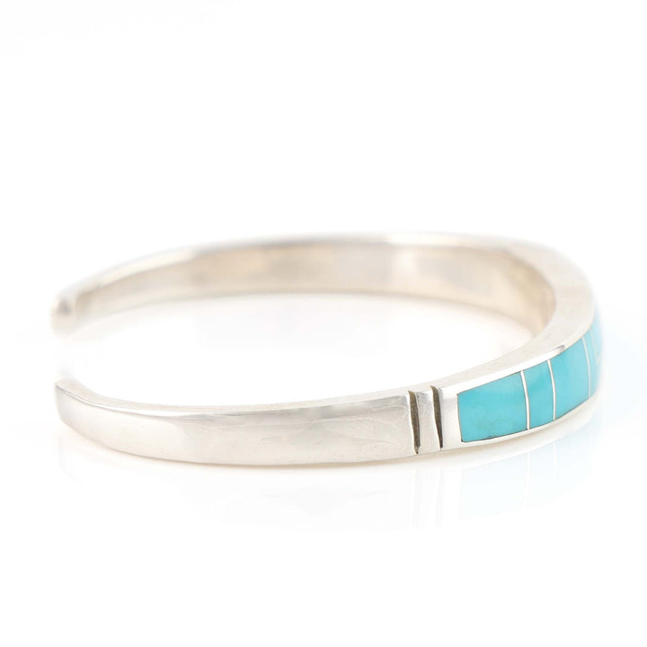 Navajo Kingman Turquoise Inlay Cuff
