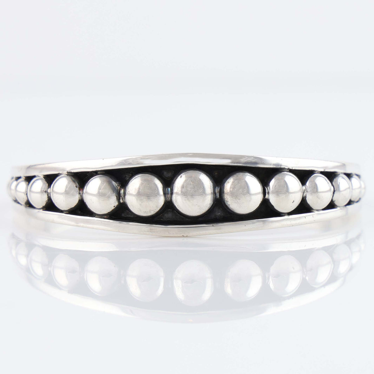 Navajo Graduated Silver Dome Cuff by Johnathan Nez