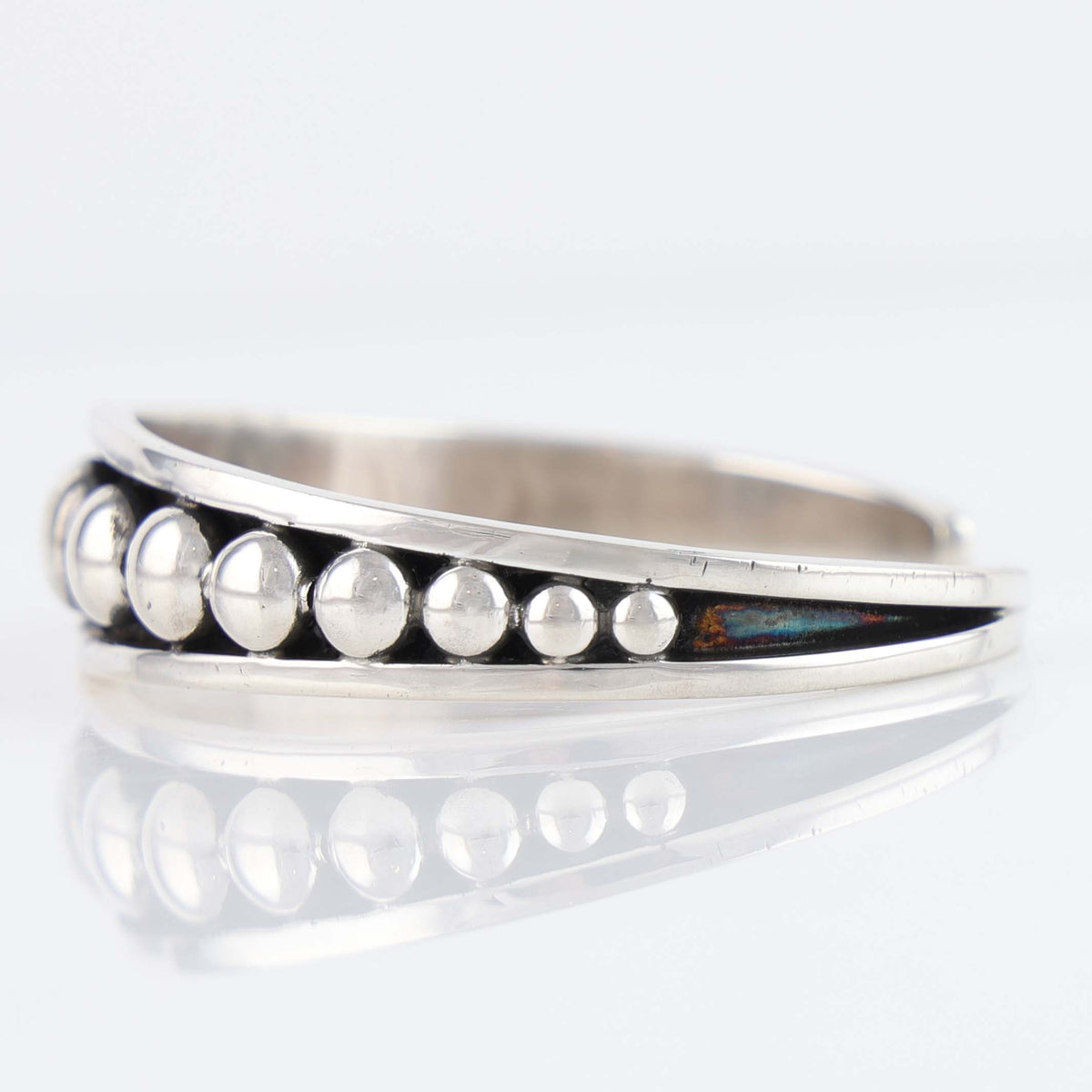 Navajo Graduated Silver Dome Cuff by Johnathan Nez