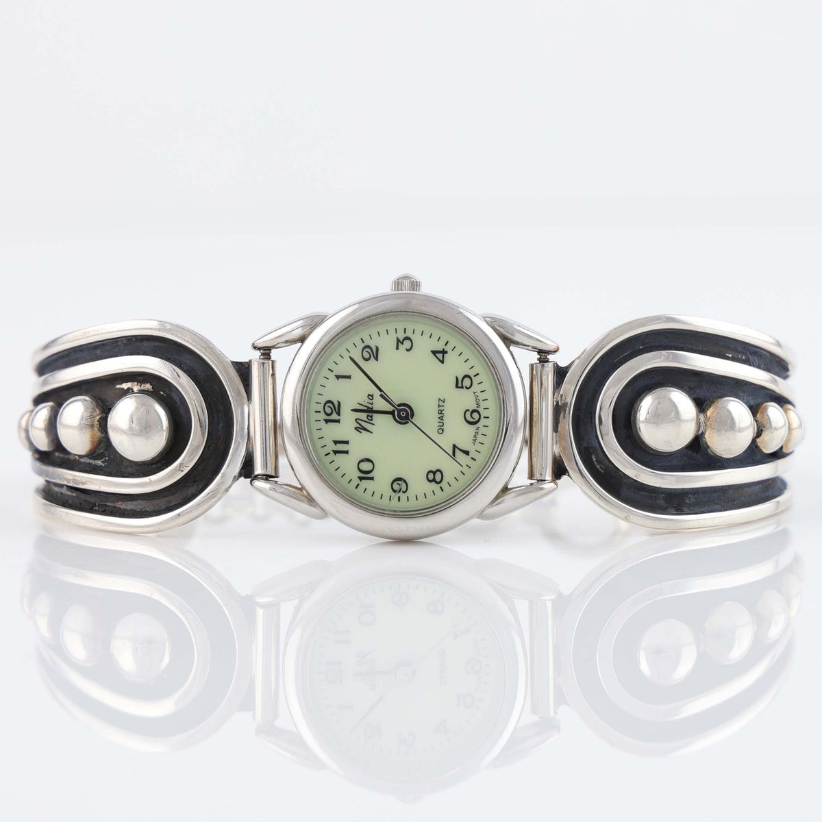 Navajo Silver Dome Watch by Johnathan Nez