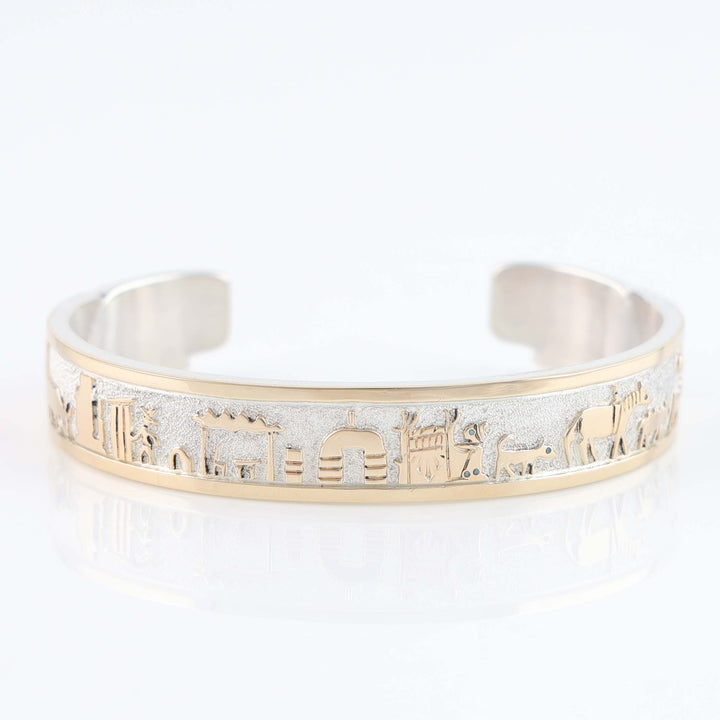 Gold on Silver Storyteller Cuff