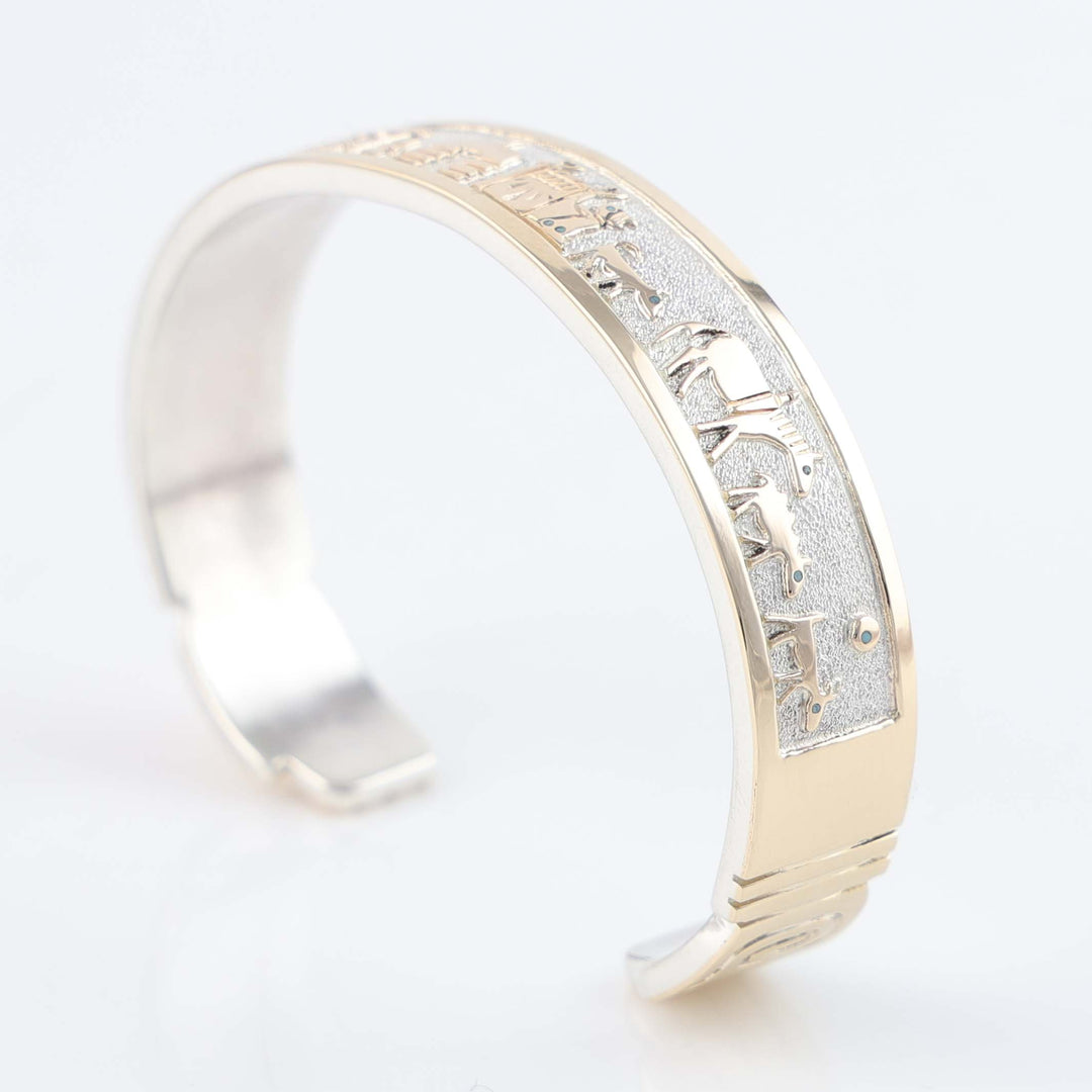 Gold on Silver Storyteller Cuff