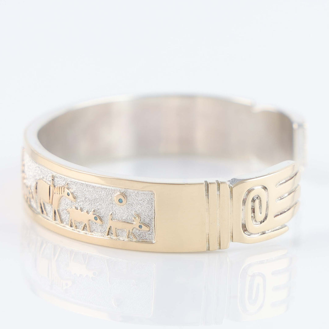 Gold on Silver Storyteller Cuff