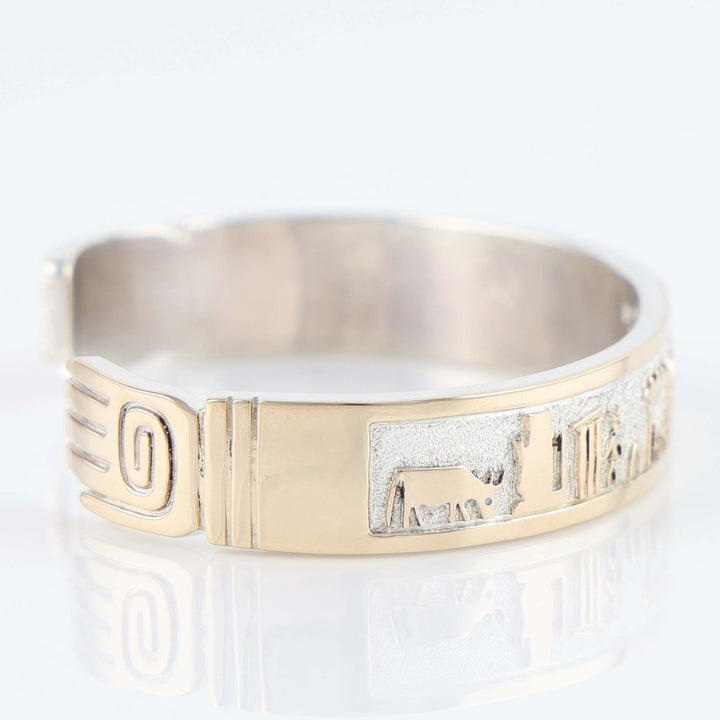Gold on Silver Storyteller Cuff