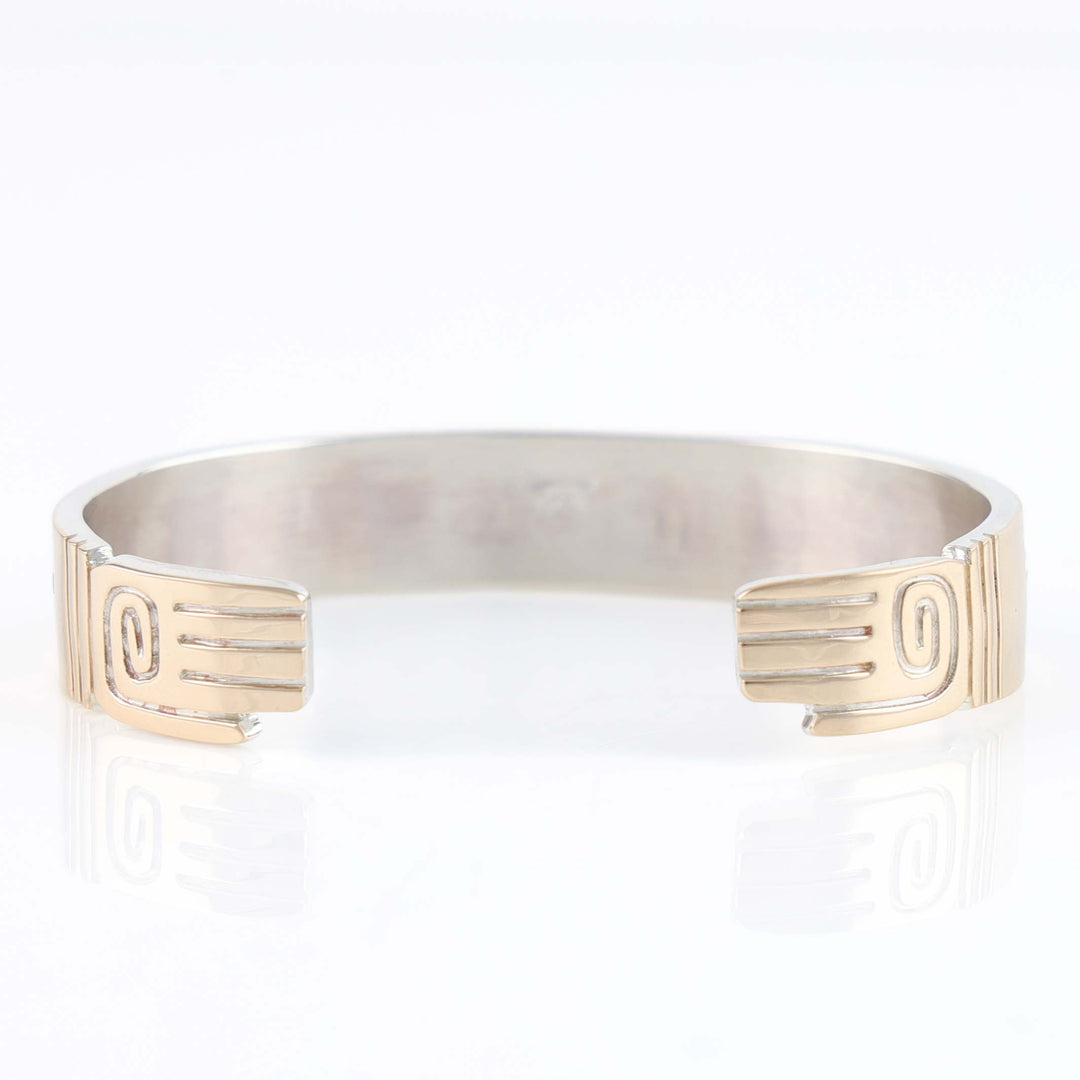 Gold on Silver Bear Cuff