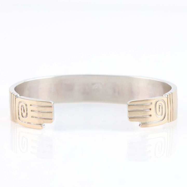 Gold on Silver Bear Cuff