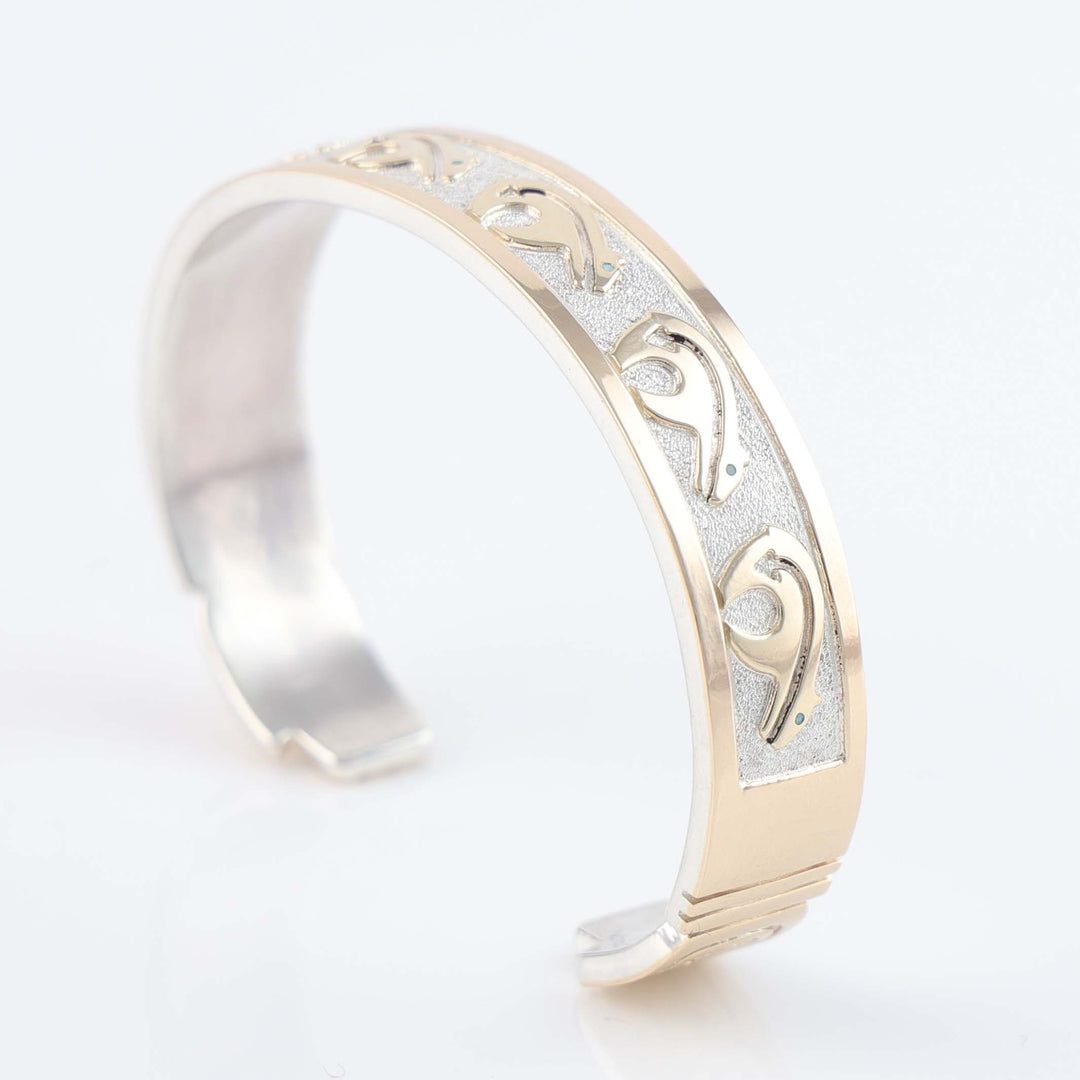 Gold on Silver Bear Cuff
