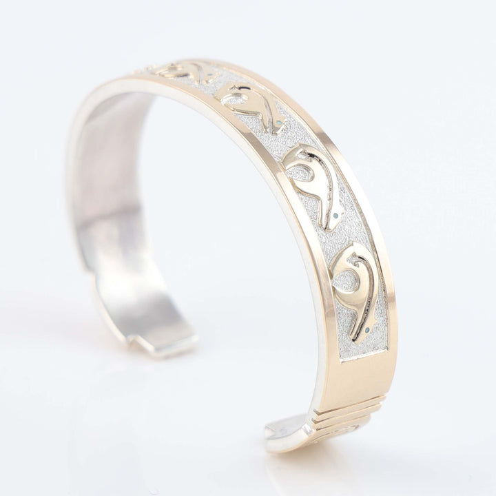 Gold on Silver Bear Cuff