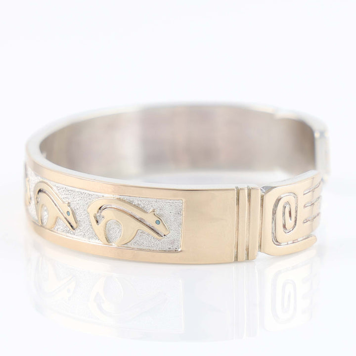 Gold on Silver Bear Cuff