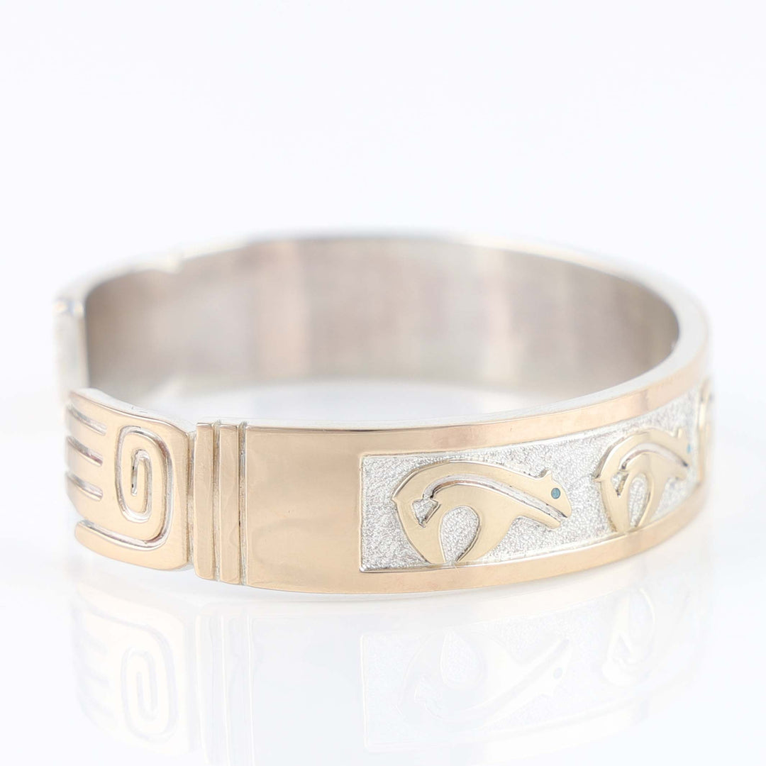 Gold on Silver Bear Cuff