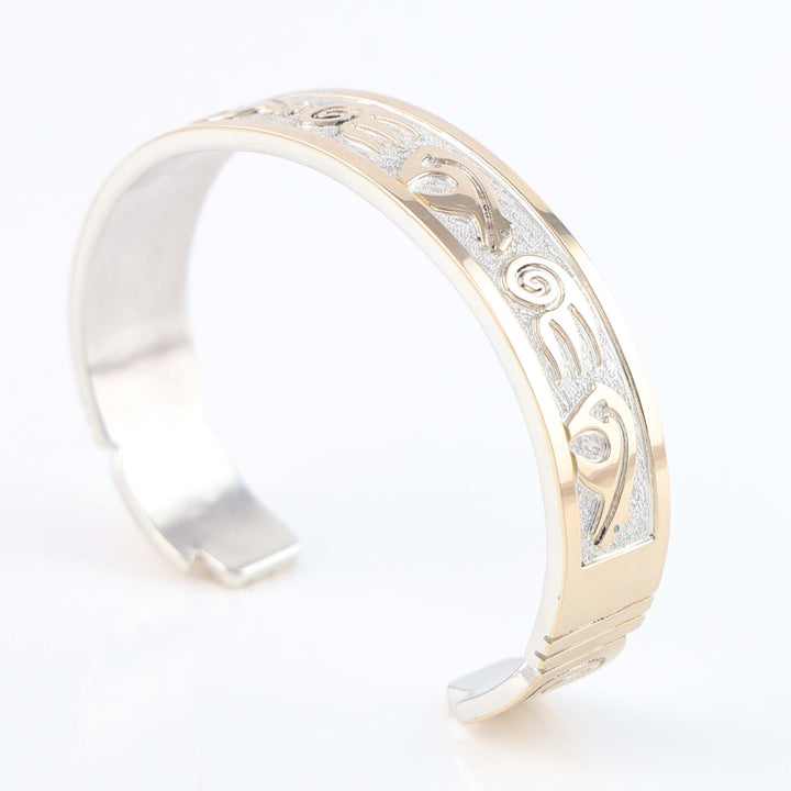 Gold on Silver Bear Cuff