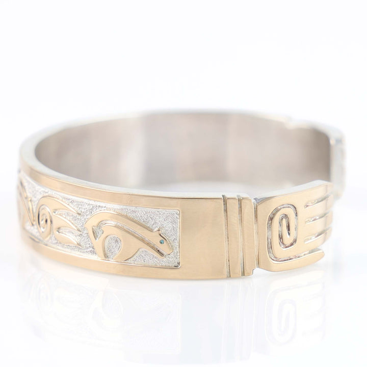 Gold on Silver Bear Cuff