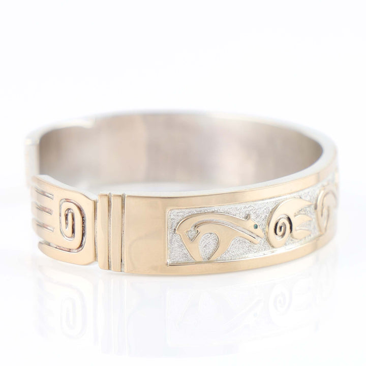 Gold on Silver Bear Cuff