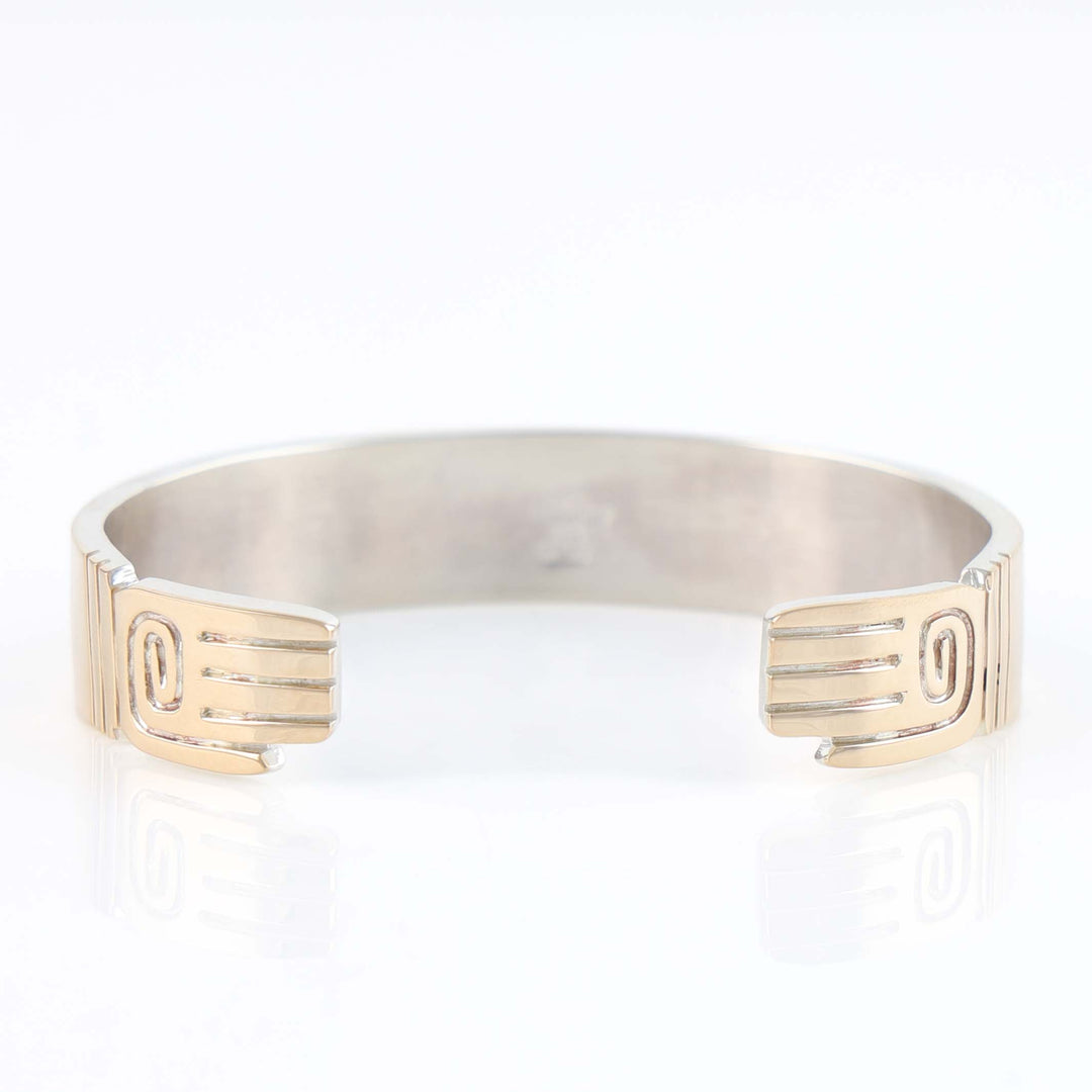 Gold on Silver Bear Cuff