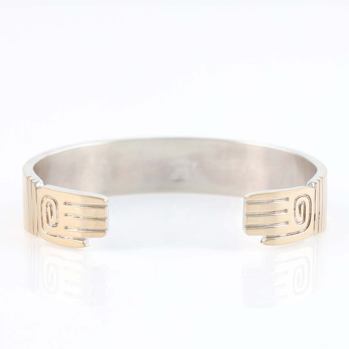Gold on Silver Bear Cuff