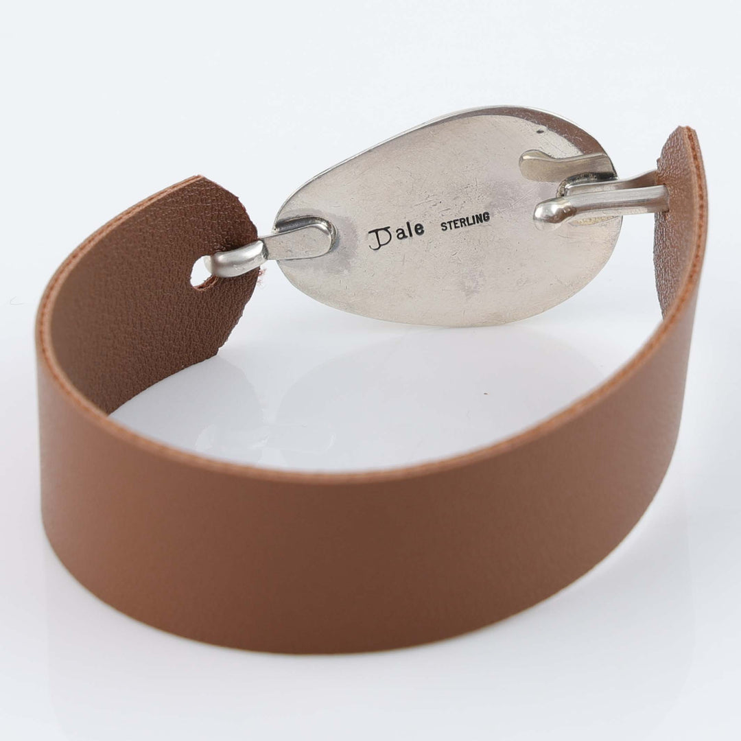 Navajo Ithaca Peak Turquoise Leather Bracelet