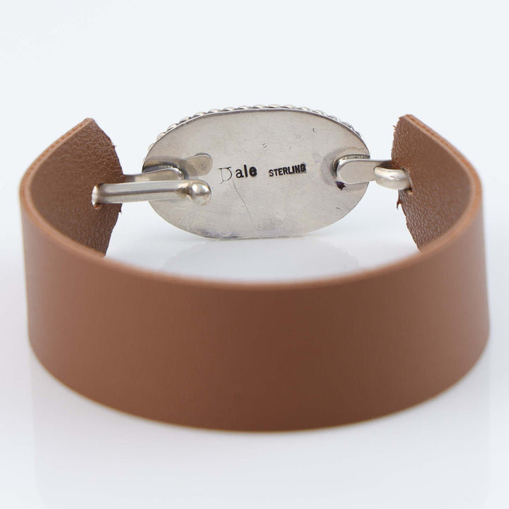 Navajo Kingman Turquoise Leather Bracelet