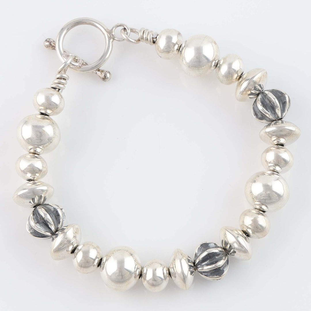 Navajo Pearl Bracelet with Fluted Beads