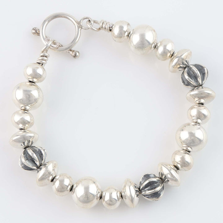 Navajo Pearl Bracelet with Fluted Beads