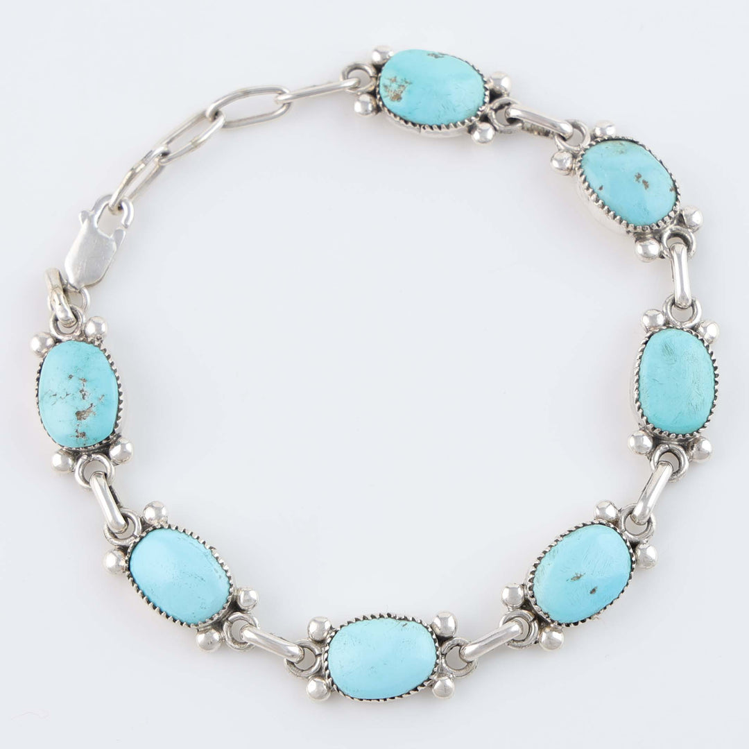 Zuni Crescent Valley Turquoise Link Bracelet