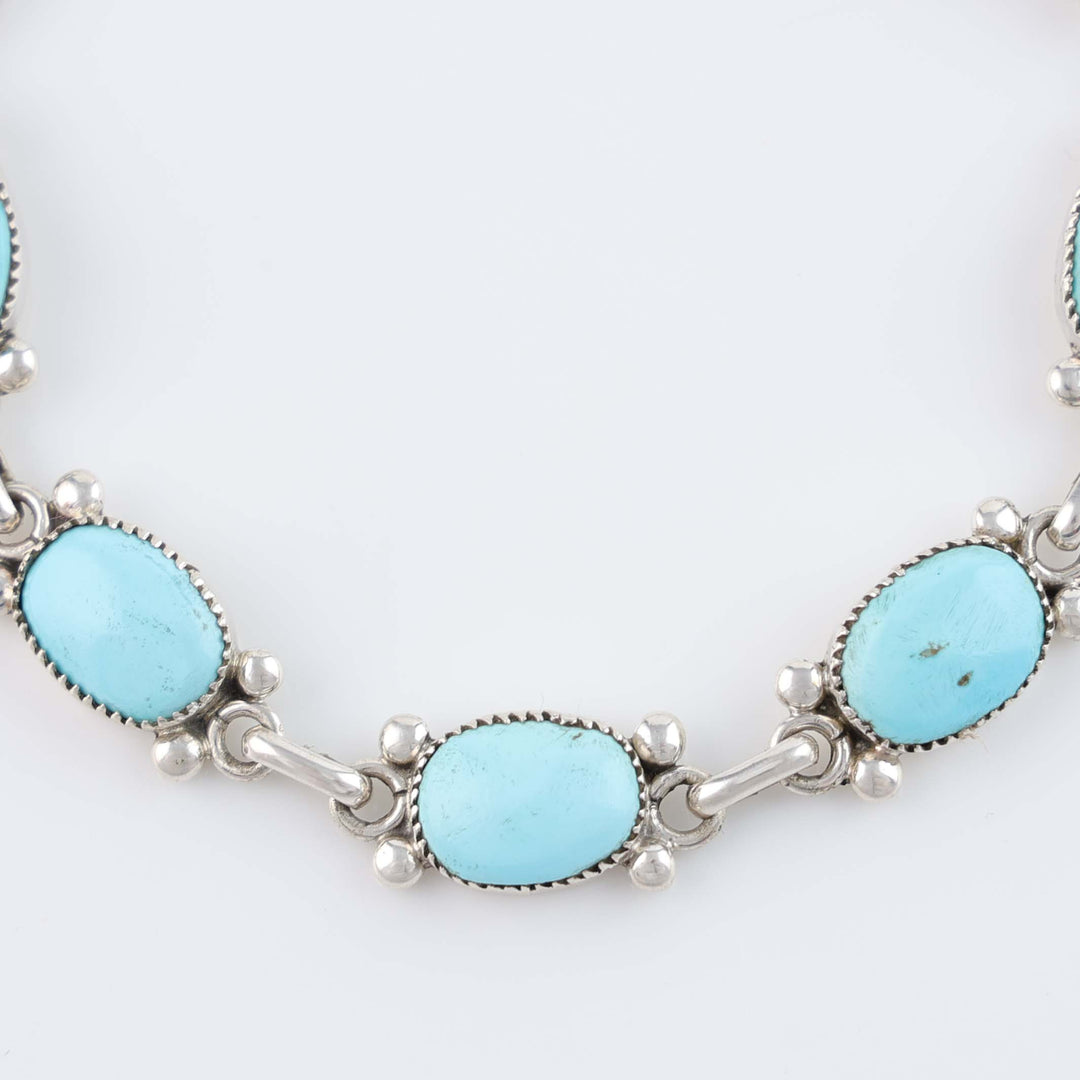 Zuni Crescent Valley Turquoise Link Bracelet