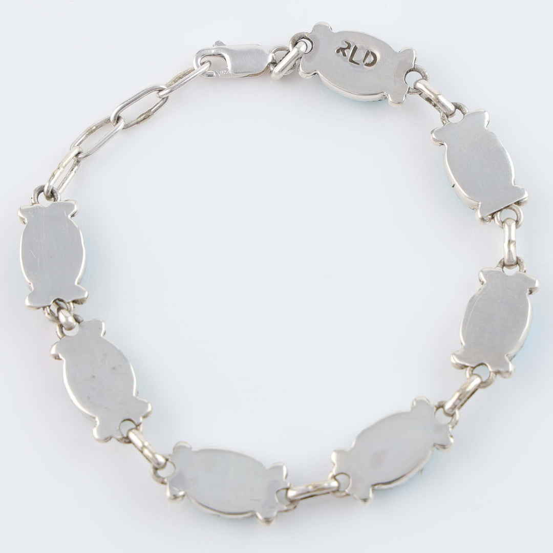 Zuni Crescent Valley Turquoise Link Bracelet