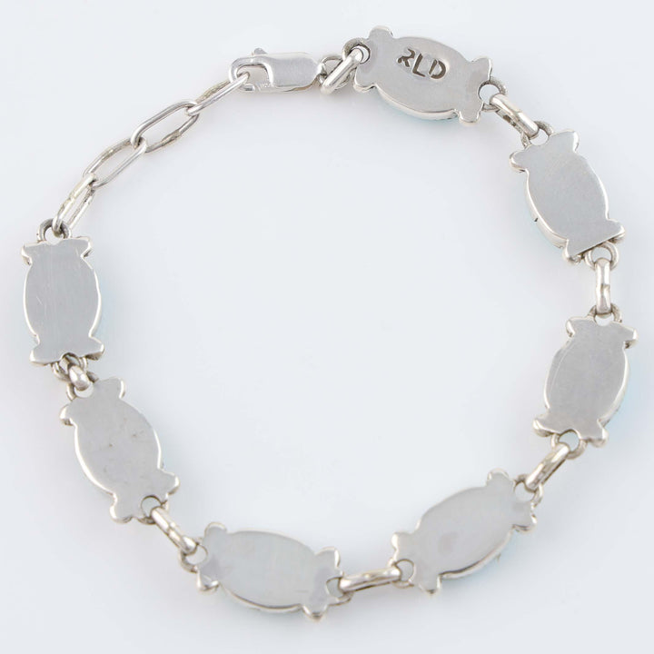Zuni Crescent Valley Turquoise Link Bracelet