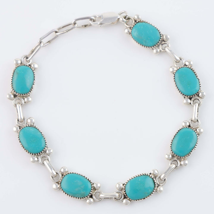 Zuni Fox Turquoise Link Bracelet