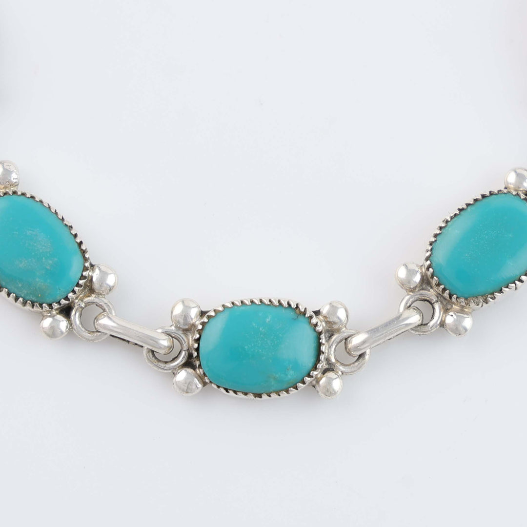 Zuni Fox Turquoise Link Bracelet