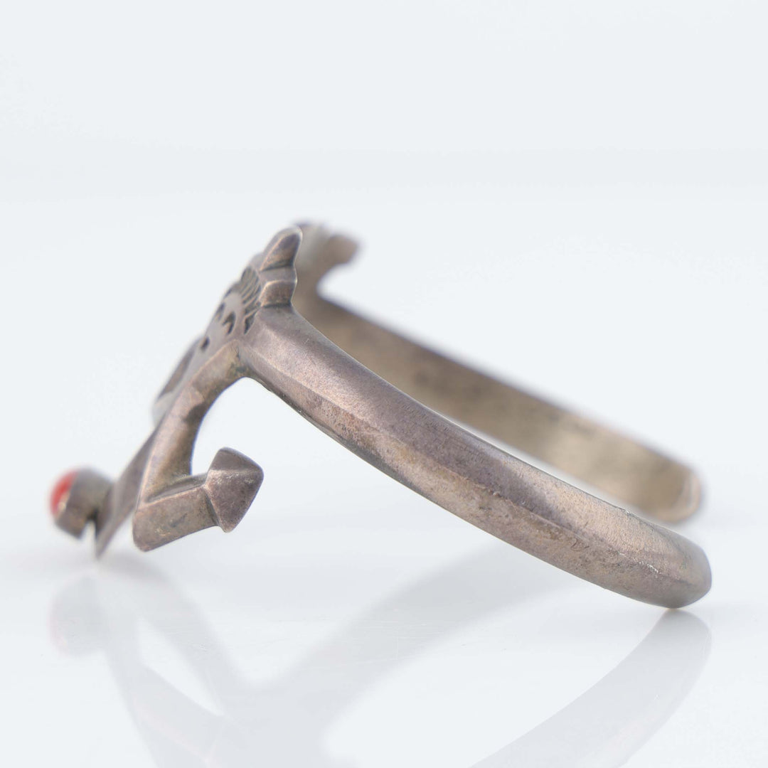1980s Coral Rainbow Yei Cuff