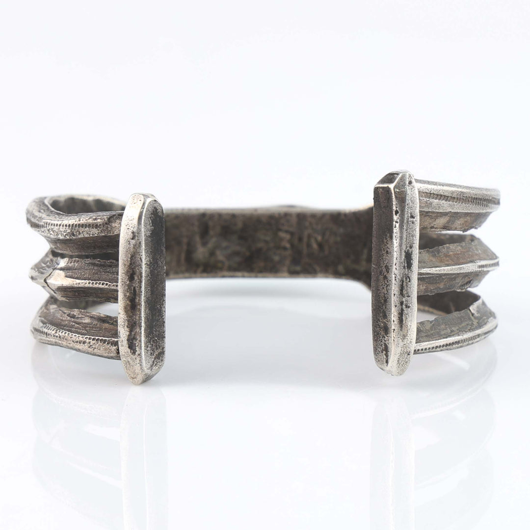 Turquoise and Coin Silver Cuff