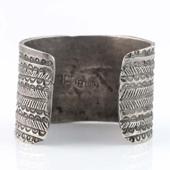 Turquoise and Coin Silver Cuff